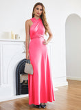 Stylish Ankle-Length Sleeveless A-Line Satin Prom Dresses