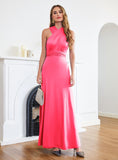 Stylish Ankle-Length Sleeveless A-Line Satin Prom Dresses