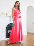 Stylish Ankle-Length Sleeveless A-Line Satin Prom Dresses