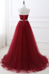 modest sweetheart sleeveless beading a-line prom dress On Sale