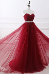 modest sweetheart sleeveless beading a-line prom dress On Sale