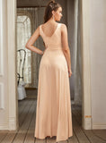 Sexy V-Neck Sleeveless Floor Length Dress with Slit-koscy